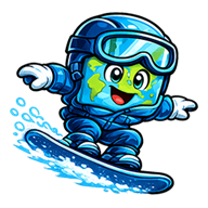 Atlas en snowboard